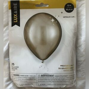 Metallic Lux Gold Balloons - 25 Pack